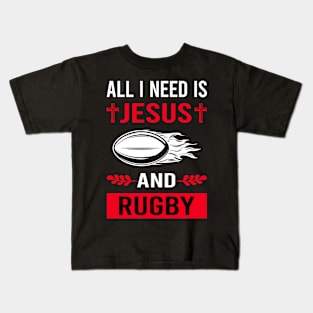 I Need Jesus And Rugby Kids T-Shirt